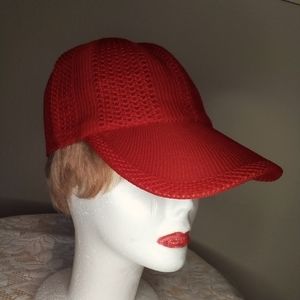 RED ADJUSTABLE THROWBACK CAP NWOT